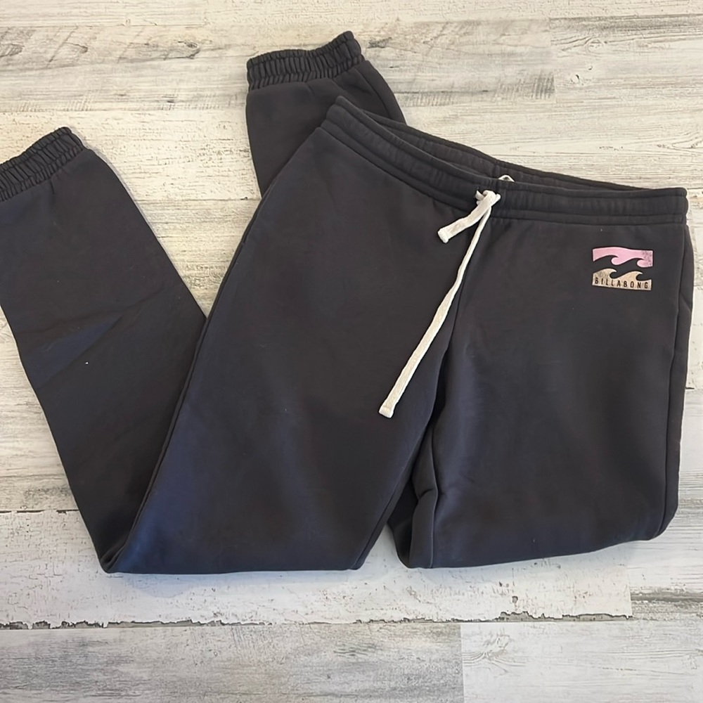 Billabong Black Track Pants with Pink Logo